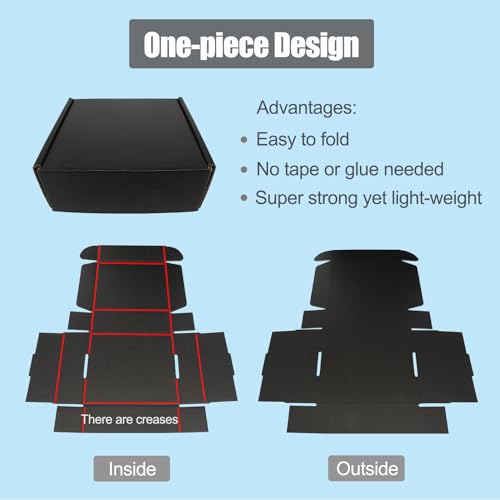 5x5x2" Shipping Boxes, Small Cardboard Box Mailer Black Packaging Mailing Box for Small Business Flat Literature Gift Box Lightweight Cute, 25 Pack - size: 5"x5"x2", style: 25 Pack - Black