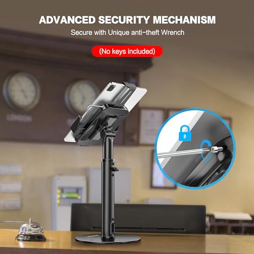 AboveTEK 360° Rotating Retail Kiosk iPad Stand Bundle POS Tablet Kiosk Stand - Universal Tablet Locking Mount for 7.9"-11" Devices