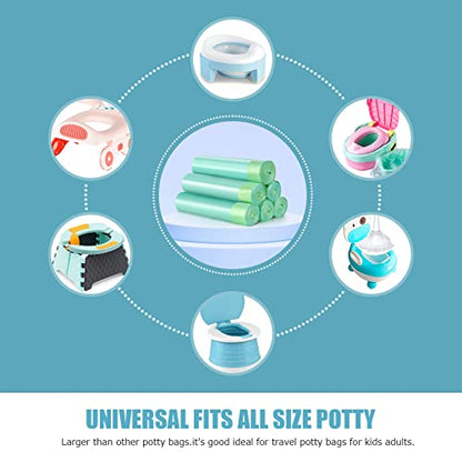 Portable Travel Potty Chair Liners Bags with Drawstring 90 PCS (18×20 INCH) - color: Green