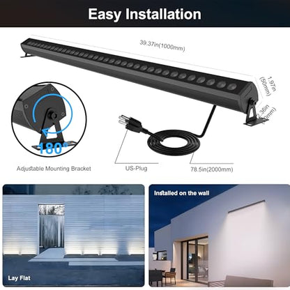 Smart LED Linear Wall Washer Light, 40 Inch Bluetooth Multi-Mount Pendant Light Versatility Hanging Fixtures, RGBCW 180W Dimmable Chandelier for Wall Washing, Adjustable Heigh - size: Standard 40" 180W