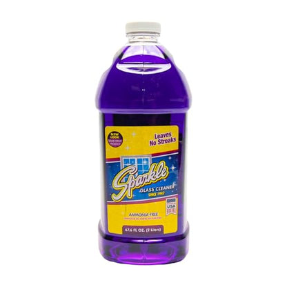 Sparkle Ammonia-Free Glass Cleaner Refill, Heavy Duty Streak-Free Window & Mirror Cleaner Spray, Original Formula, 2L Bottle (Pack of 1) - size: 67.6 Fl Oz (Pack of 1)