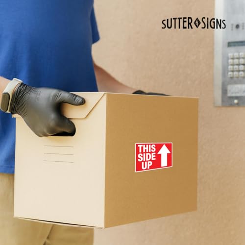 Sutter Signs This Side Up Stickers for Shipping (1500 Labels) 3x5 - style: This Side Up 500 per Roll (Pack of 3)