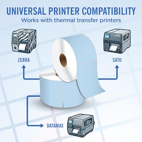4" X 6" Direct Thermal Shipping Labels | Blue | 1" Cores w/Perfs Easy Tear | Made in USA - Printer w/Ribbon Needed | Printing Label | 250 Labels | 250 Labels per Roll | 1 Rolls | Blank Labels - color: Blue