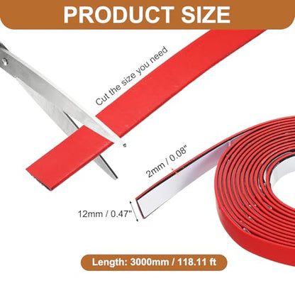 Smoke Fire Seal Strip 9.8Ft 12mm/0.47" Wx 2mm/0.08" T Red - color: Red, size: 9.8FT x 12mm / 0.47" W x 2mm / 0.08" T