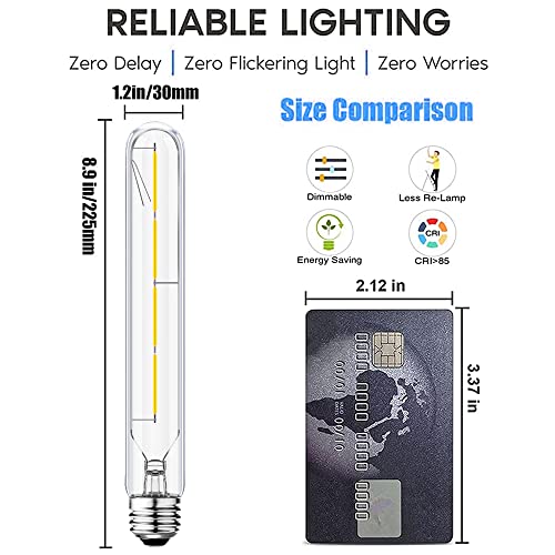 T10 Tubular Bulbs 40 Watt E26 Dimmable Led Light Bulbs 4000K Daylight - color: 8.9 Inch-4000k Daylight-4w(clear Glass)