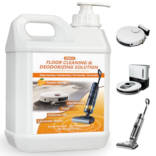 Floor Cleaning Solution- 85 FL OZ-Floor Cleaner for Mopping with Tineco,Deep Cleaning &Deodorizing for Roborock,Compatible with Saros Series,S8/S7 Series,Q Revo/Q Series,iFLOOR Series Wet Dry Vacuum - color: Orange