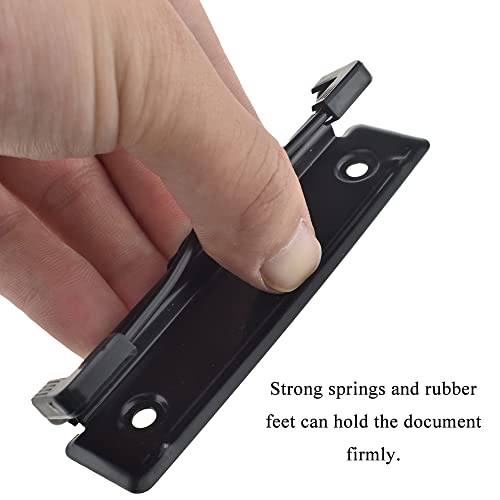 HAHIYO 3.94 Inches Black Metal Clipboard Clips with Rubber Grips 6 Pack Mountable Sturdy Strong Springs with Rivets Document File Wood Plastic Clips Board for Office School Home - style: Black-3.94in-6p