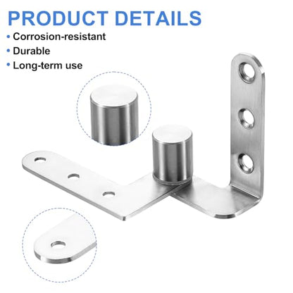 uxcell 180 Degree Pivot Door Hinge, Stainless Steel Heavy Duty Door Hardware for Minimum 25mm Thick Cafe Bar Fence Gate, Maximum Weight 44lbs, Silver