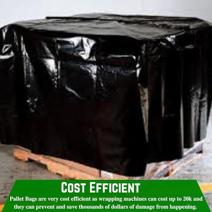 Farm Plastic Supply - Black Pallet Covers - 3 Mil - (55" x 53" x 75") - Heavy Duty Construction Grade Strength Pallet Bags, Pallet Covers, Polyethylene Pallet Bags, and Pallet Storage (50 Pack)