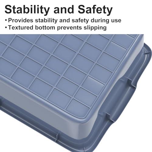 5 Pack Commercial Plastic Bus Tubs 8.6 Gallon (33L) - Heavy Duty Wash Basin & Dish Box Tote for Restaurant Kitchen Organization - 24.5" L x 16.5" W x 7" H Gray Utility Box - size: XL (24.5"L x 16.5"W x 7"H)