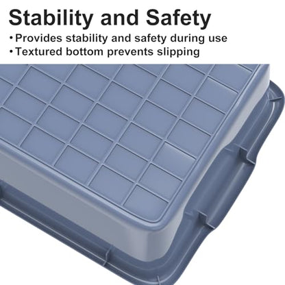 5 Pack Commercial Plastic Bus Tubs 8.6 Gallon (33L) - Heavy Duty Wash Basin & Dish Box Tote for Restaurant Kitchen Organization - 24.5" L x 16.5" W x 7" H Gray Utility Box - size: XL (24.5"L x 16.5"W x 7"H)