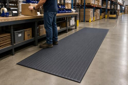 Guardian 24031002 Air Step Anti-Fatigue Floor Mat, Vinyl, 3'x10', Black, Reduces Fatigue and discomfort, Can be Easily Cut to fit Any Space