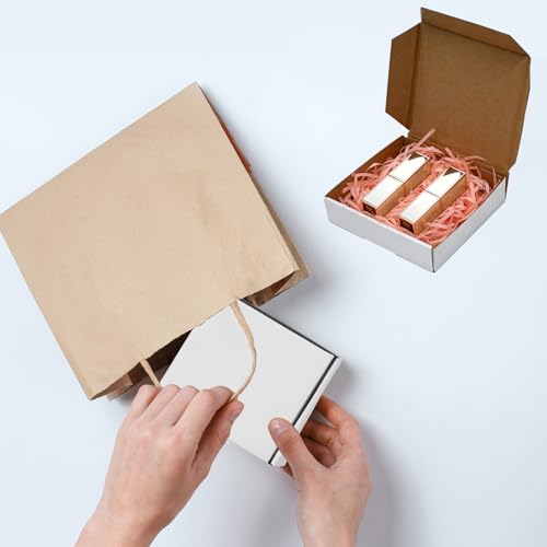 KBG Small Shipping Boxes 4X4X1 inch,White Corrugated Cardboard Mailers for Business,50 Pack Small Mailing Boxes Packaging Box Mini