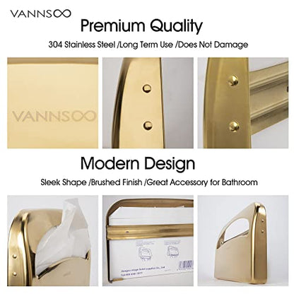 Toilet Seat Cover Dispenser - Stainless Steel Wall Mount (Gold) - color: Gold
