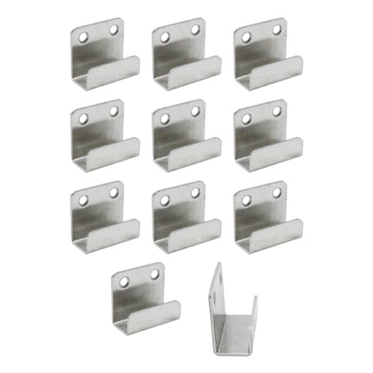 Coshar 10PCS Stainless Steel Tile Hanger Bracket Hook, 15mm Inner Width - size: 15mm Inner Width(Silver)