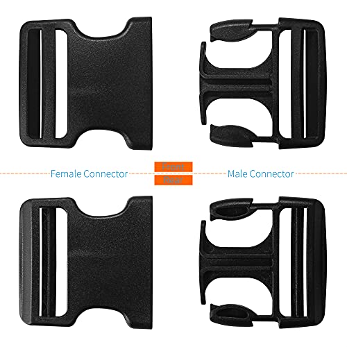 LASIGHT Buckles for 2 inch Wide Webbing Straps: Quick Side Release Buckle Clip 2 set and Tri-Glide Slide 4 pcs Fit 2" Nylon Web Belt, Plastic Snap Fastener Clip Heavy Duty Replacement Dual Adjustable - size: 2 Set for 2 inch Webbing