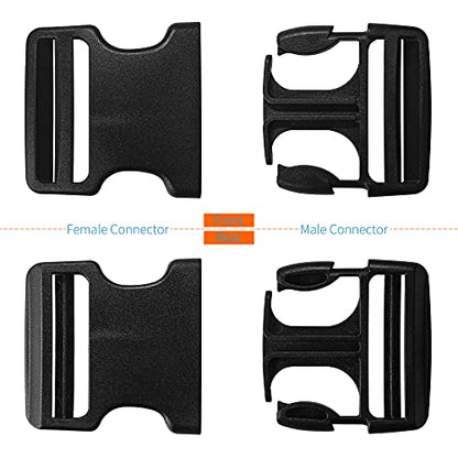 LASIGHT Buckles for 2 inch Wide Webbing Straps: Quick Side Release Buckle Clip 2 set and Tri-Glide Slide 4 pcs Fit 2" Nylon Web Belt, Plastic Snap Fastener Clip Heavy Duty Replacement Dual Adjustable - size: 2 Set for 2 inch Webbing