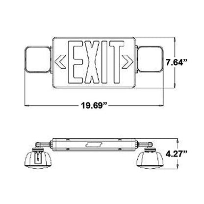 LED Exit Signs with Emergency Lights | Green Letters | Rechargeable Battery Backup | UL-94V-0 Flame Rating | Wall/Ceiling Mount | Energy‑Efficient | for Offices, Stores and Warehouses
