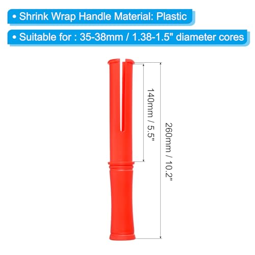 PATIKIL 10inch Shrink Wrap Handle, 2 Pcs Stretch Wrap Dispenser Stretch Film Dispenser Small Hand Dispenser Saver for 1.5 inch Core Furniture Wrapping Moving Packing Warehouses, Red - color: Red