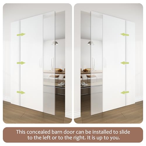 JUBEST 36"x84" Flush Concealed Barn Door with Soft Close Hardware Kit - size: 36"x84"