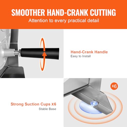 VEVOR Manual Vegetable Fruit Slicer, 0-0.5"/0-12mm Thickness Adjustable Commercial Slicer Machine, Stainless Steel Food Cutter Slicing Machine with 2 Spare Blades, for Potato, Cucumber, Lemon, Tomato - size: Manual-Vegetable-Stainless Steel
