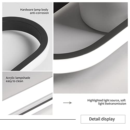 Modern LED Ceiling Light,28.3" Flush Mount Ceiling Lamp,40W 6500K Linear Metal Ceiling Chandeliers Lighting Fixture for Laundry Garage Kitchen Bedroom Dining Room Hallway Closet Aisle - color: White Light, size: 28.3 Inch