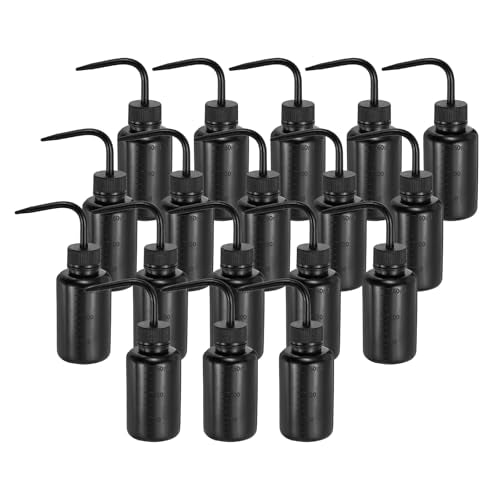 Patikil 18 Pcs Wash Bottles, 150ml 5oz Plastic Succulent Watering Bottle for Plant Eyelash Extensions Irrigation Lab RV Gap Cleaning, Black - color: Black, size: 150ml/5oz