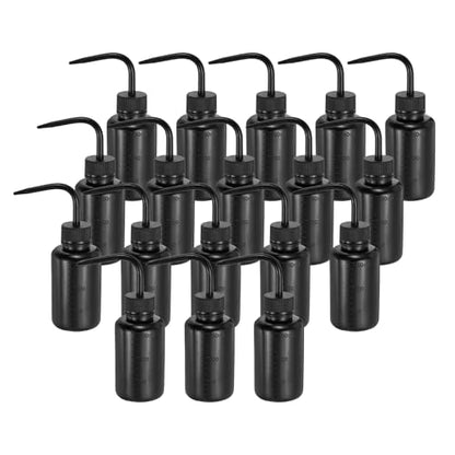 Patikil 18 Pcs Wash Bottles, 150ml 5oz Plastic Succulent Watering Bottle for Plant Eyelash Extensions Irrigation Lab RV Gap Cleaning, Black - color: Black, size: 150ml/5oz