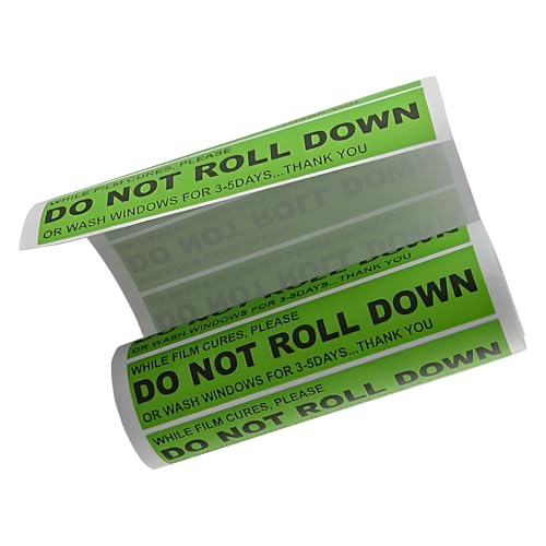 100PCS/Roll Car Do Not Roll Down Sticker, Self-Adhesive Vehicle Window Film Warning Label for Vinyl Wrapping, Auto Exterior Window Tint Vinyl Warning Caution Decal, Universal Fit