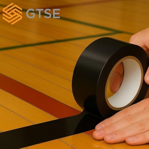GTSE - Black Vinyl PVC Floor Tape 2 inch x 108ft Safety Marking Tape - color: Black, size: 2" x 108 ft