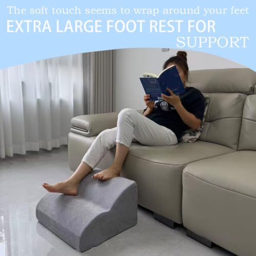 Foot Rest for Under Desk at Work.Multifunctional 3-Tier Foot Stool - color: Extra Large-light Grey