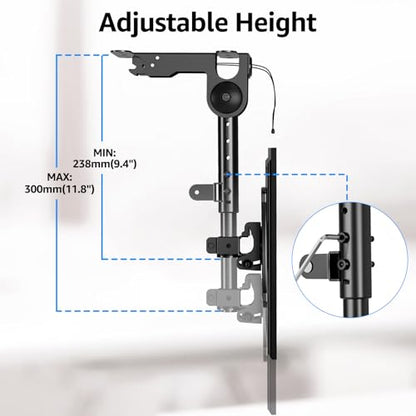 MOUNTUP Folding Under Cabinet TV Mount, VESA 75x75mm & 100x100mm Flip Down & Swivel TV Bracket for Most 13-32" LCD Screens up to 22 Lbs, Height Adjustable Space Saving Under Counter Mount for RV - size: Height 11.8'', Under Cabinet