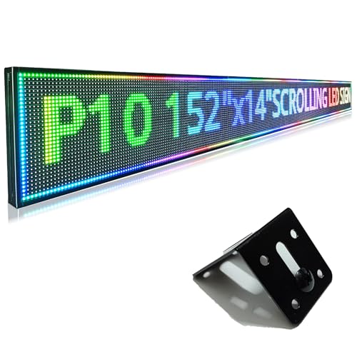 Programmable Scrolling Led sign Outdoor Digital Open Neon P10 115''x14'' - size: P10 152''X14''