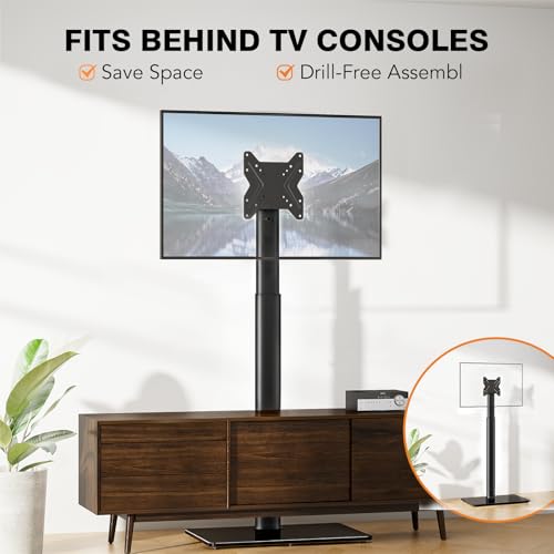 Universal TV Stand Monitor with Mount 100 Degree Swivel Height Adjustable and Tilt Function for 19 to 43 inch LCD, LED OLED TVs,Space Saving Standing Bedroom Living Room Corner,Black - size: 19"-43" SWIVEL FLOOR TV STAND (No SHELVES)