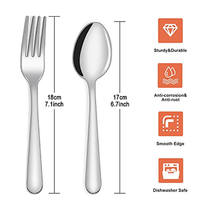 Unokit 36-Piece Spoons and Forks Set Silverware Set - Forks and Spoons Food Grade Stainless Steel Silverware for Home, Kitchen and Restaurant, 18-Fork and 18-Spoon, Mirror Polished & Dishwasher Safe - size: 36 pieces forks and spoons set