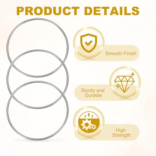 PATIKIL 3.5" Metal O Ring, 4 Pcs Heavy Duty 304 Stainless Steel O Rings Welded Round Rings for DIY Crafts Hardware Belt Dog Leash Macrame, 3x90mm - size: 3x90mm