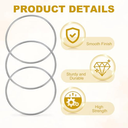 PATIKIL 3.5" Metal O Ring, 4 Pcs Heavy Duty 304 Stainless Steel O Rings Welded Round Rings for DIY Crafts Hardware Belt Dog Leash Macrame, 3x90mm - size: 3x90mm