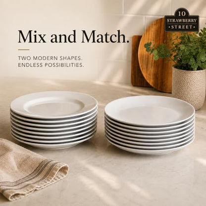 10 Strawberry Street 10.5" Catering Coupe Dinner Plate, Set of 12,White - size: 10.5" Dinner, style: Coupe