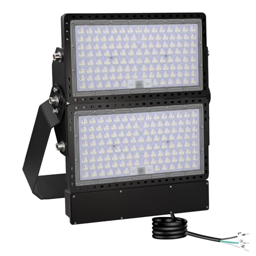 STASUN 600W 90000LM LED Flood Light Outdoor - Flying Series Ultra, 100-277V 5000K Daylight White, IP67 Waterproof Stadium Lights for Arena, Backyard, Parking Lot, Courts, ETL Certification - size: 600W