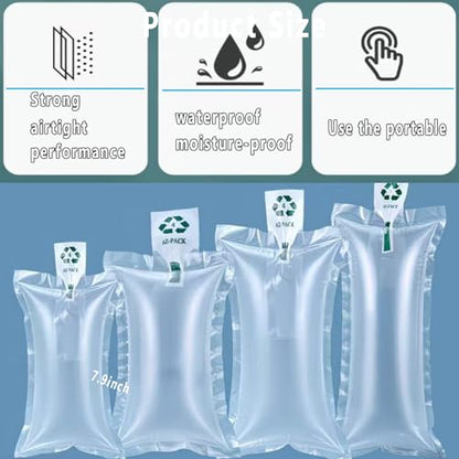 100 Count Inflatable Air Pillows for Shipping, Self-Sealing Packaging Air Bags, PE/PA Box Filler & Void Fill for Moving, Eco-Friendly Alternative to Packing Peanuts with Manual Pump (3.9x7.9 inch) - size: 3.9x7.9 inch