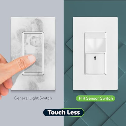 TOPGREENER Motion Sensor Light Switch, No Neutral Required, White, 2 Pack - color: White, size: 2 Pack