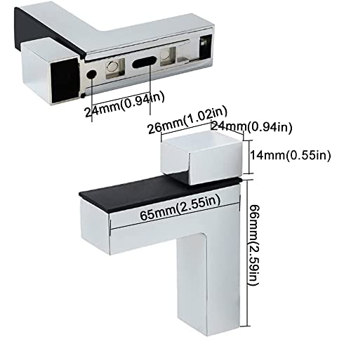 AWEN 4pcs Solid Metal Adjustable Wood/Glass Shelf Bracket Wall Mount,Shelf Holders，3-28mm Thick Adjustable Shelf Bracket, 25lbs Load - size: Polished Chrome-4PCS