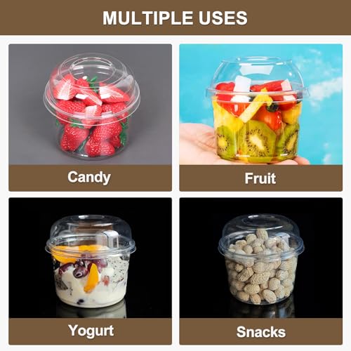 Disposable Food Containers With Lids And Spoons 50 Pack 16oz Parfait Dessert Fruit Salad Cups Take Out Meal Prep Salad Bowls For Lunch, To-Go Party Containers Food Storage Containers With Lids (16oz) - size: 16oz