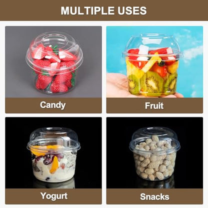 Disposable Food Containers With Lids And Spoons 50 Pack 16oz Parfait Dessert Fruit Salad Cups Take Out Meal Prep Salad Bowls For Lunch, To-Go Party Containers Food Storage Containers With Lids (16oz) - size: 16oz