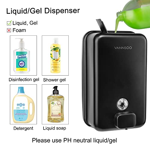 Wall Mounted Commercial Soap Dispenser Bathroom, Vertical Black - color: Vertical Black