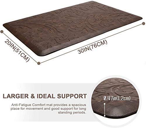 Kitchen Mat Cushioned Anti-Fatigue Comfort Standing Mat Rug for Home,Office - color: Brown, size: 1'8" x 2'6" (Rectangular)