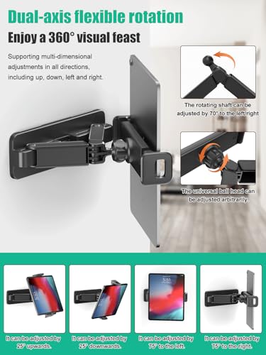 Mistriddle Tablet Wall Mount Holder, Dual Installation, 360° Rotation - color: Black