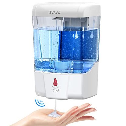 SVAVO Automatic Soap Dispenser Touchless, 21oz/600ml Soap Dispenser Wall Mount, Liquid Soap Dispensers for Hand Soap Refill, Bathroom, Kitchen, Household, Commercial Place, ABS Plastic White - color: White, size: 600ml