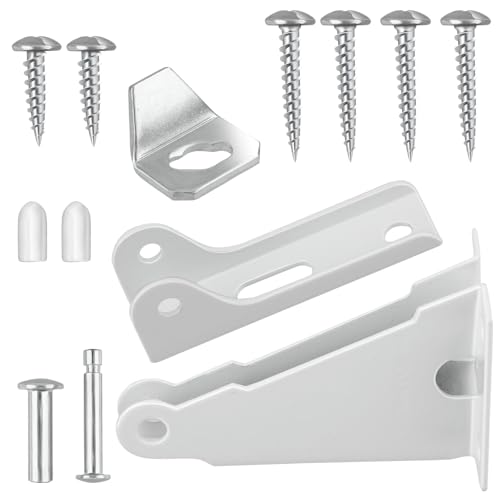 Screen Door Closer Bracket Kits, Storm Door Closer Replacement Parts, Compatible with Wright Products Screen Doors Stopper Parts with Brackets, Pins and Mounting Screws (White)
