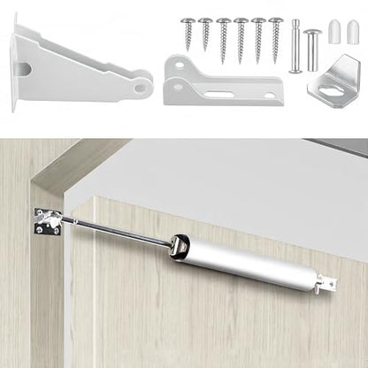 Screen Door Closer Bracket Kits, Storm Door Closer Replacement Parts, Compatible with Wright Products Screen Doors Stopper Parts with Brackets, Pins and Mounting Screws (White)